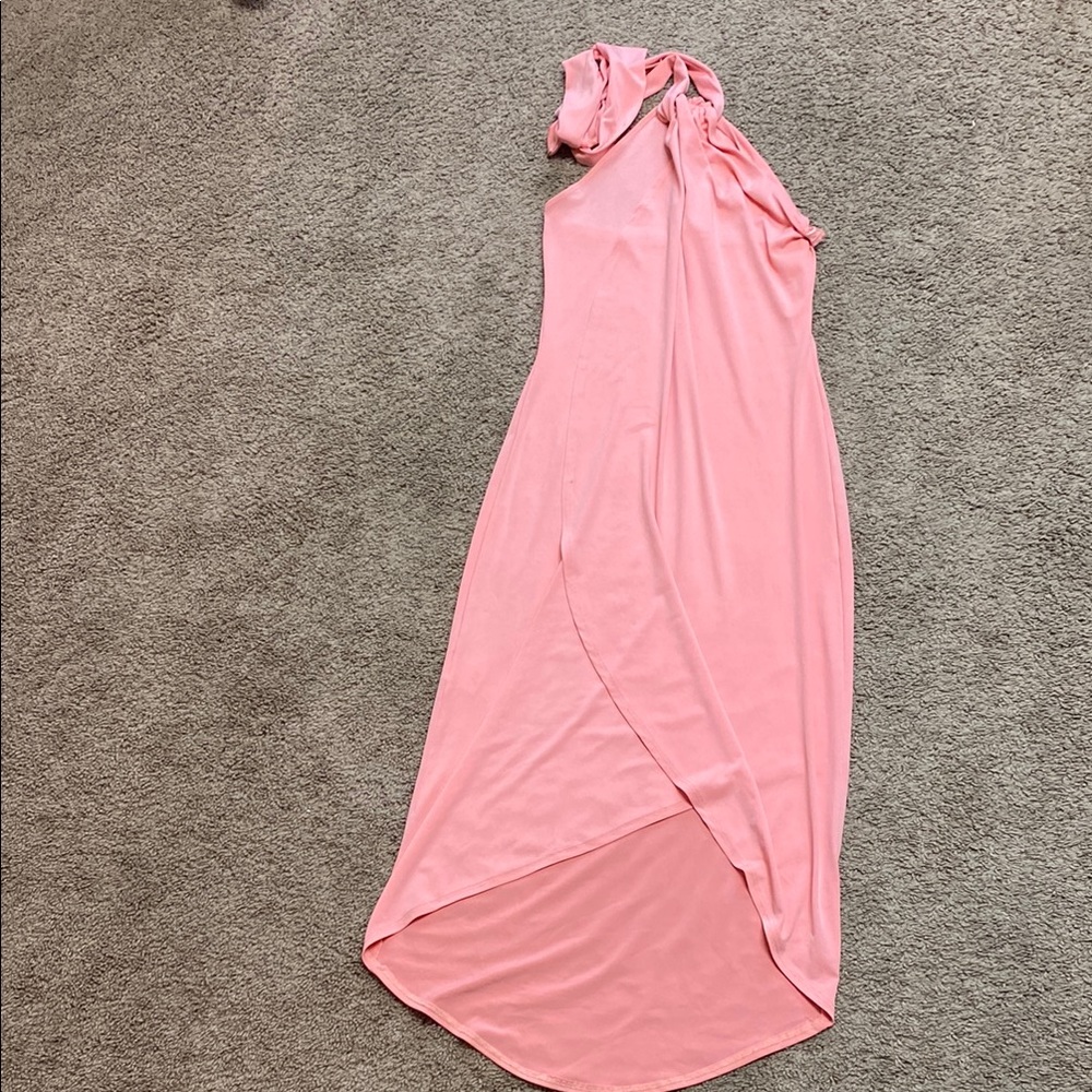 VENUS Pink Asymmetrical One Shoulder Dress